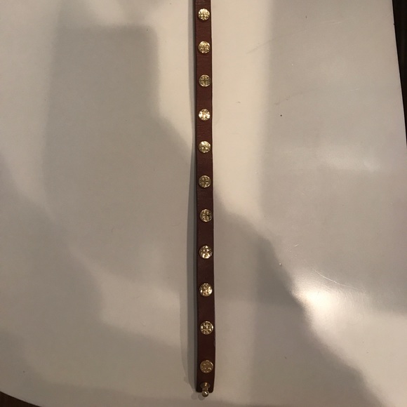 Tory Burch Brown Logo Stud Double Wrap Bracelet - Picture 2 of 3
